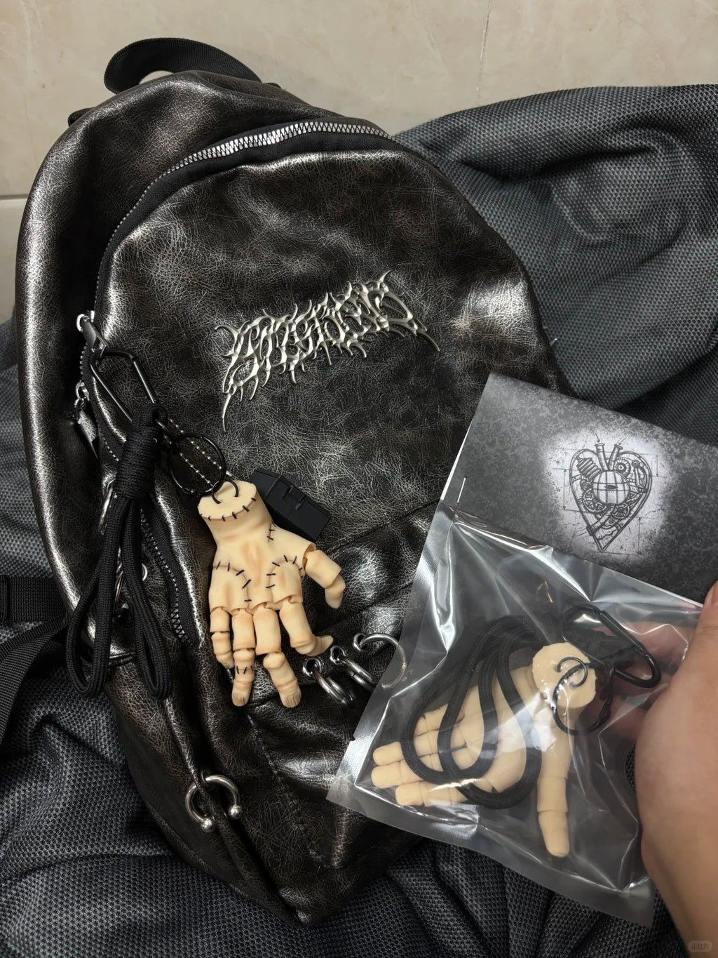 Handmade Skeleton Hand Bag Charm