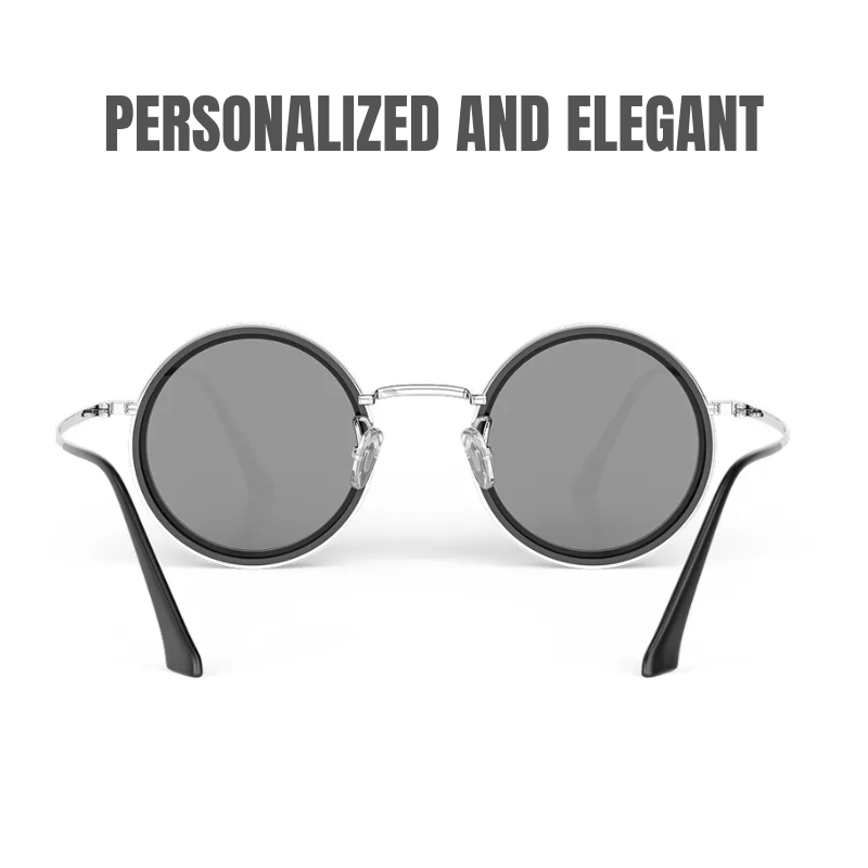 Poempai FlexiTint Retro – Adjustable ND9 Polarized Steampunk Sunglasses, UV400 Protection