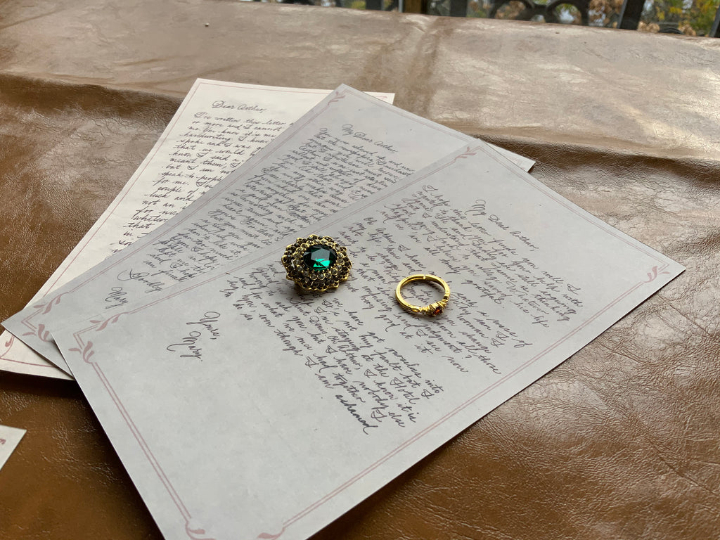Mary’s Letter + Letter Envelope Brooch Ring