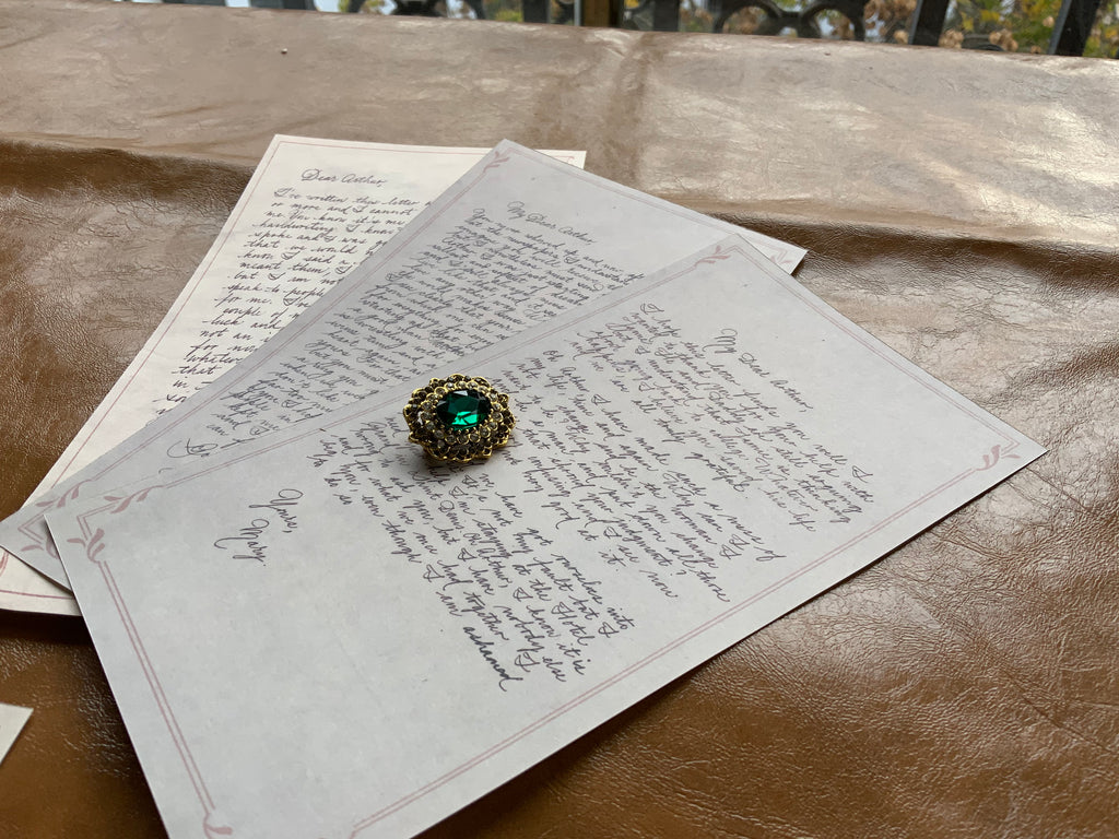 Mary’s Letter + Letter Envelope Brooch Ring