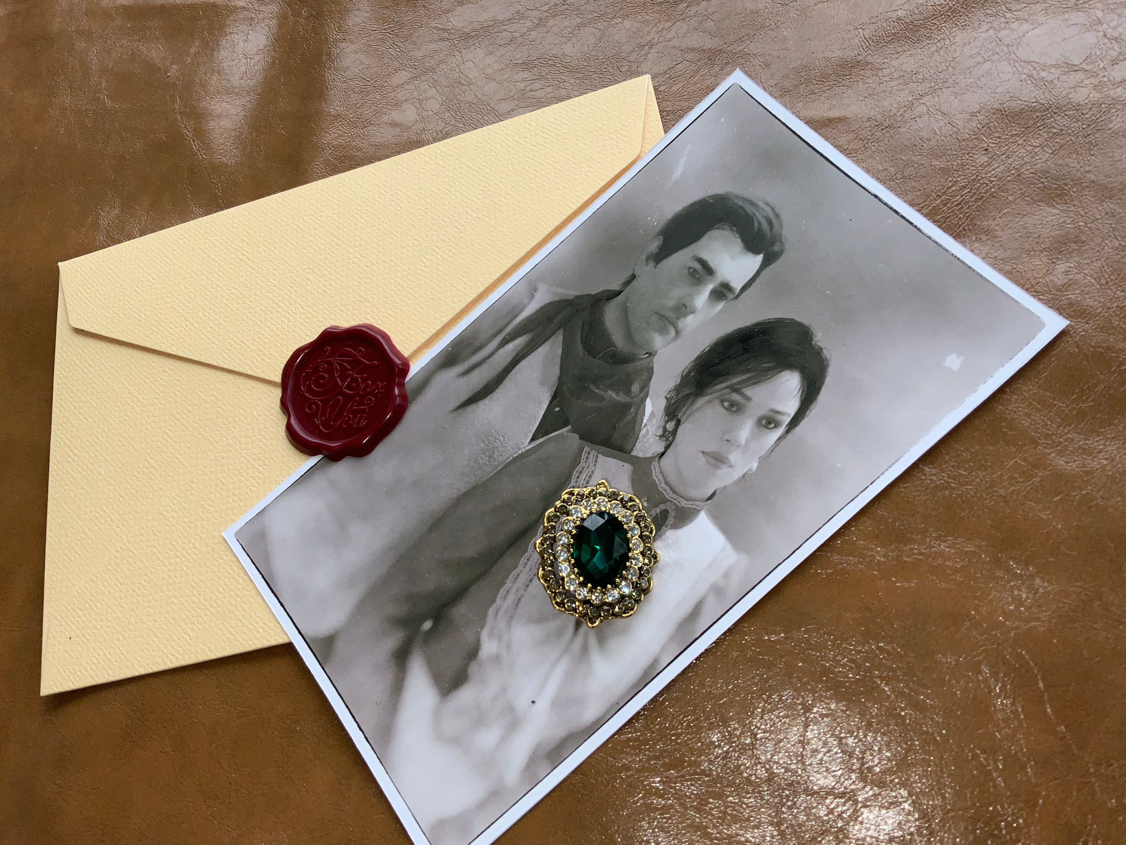 Mary’s Letter + Letter Envelope Brooch Ring