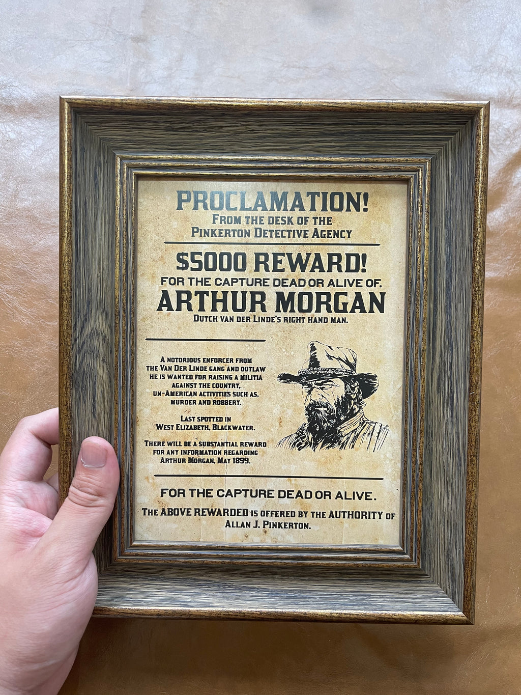 Arthur Morgan Wanted Poster Frame
