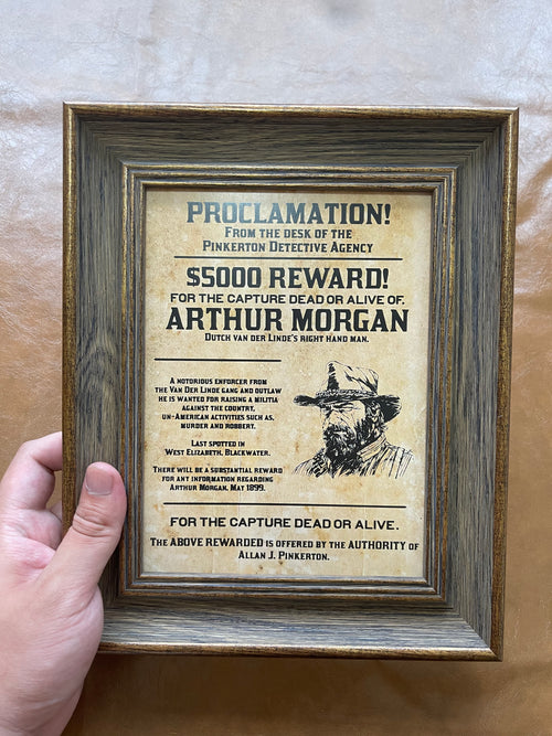 Arthur Morgan Wanted Poster Frame