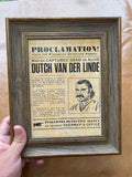 Dutch van der Linde Wanted Poster Frame