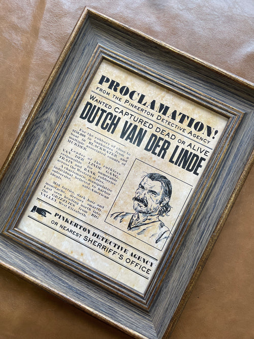 Dutch van der Linde Wanted Poster Frame
