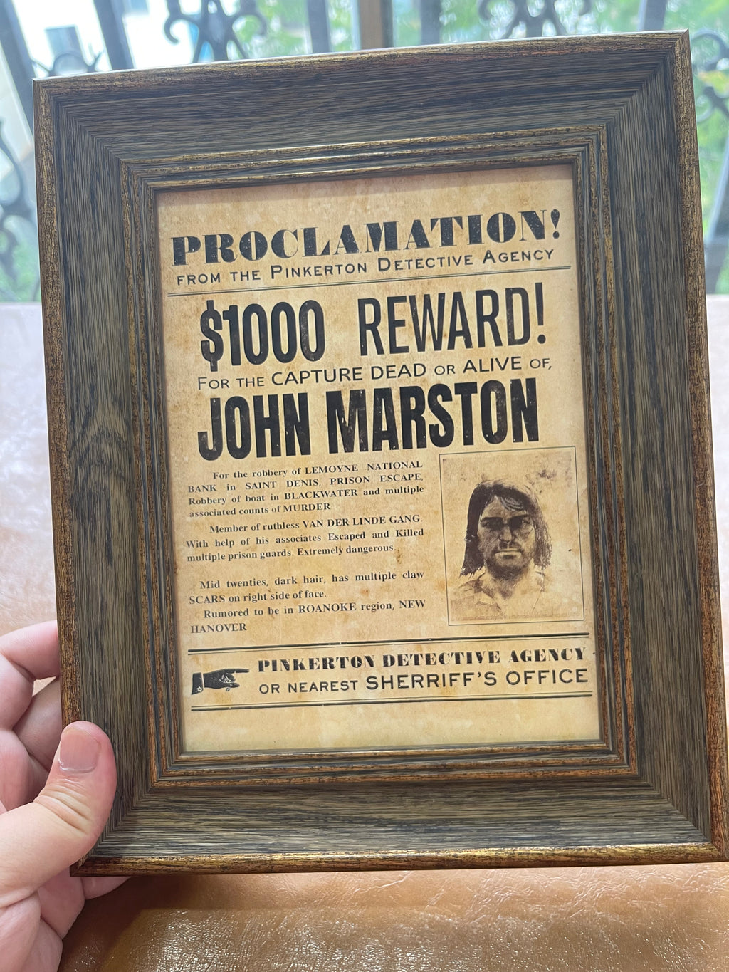 John Marston Wanted Poster Frame