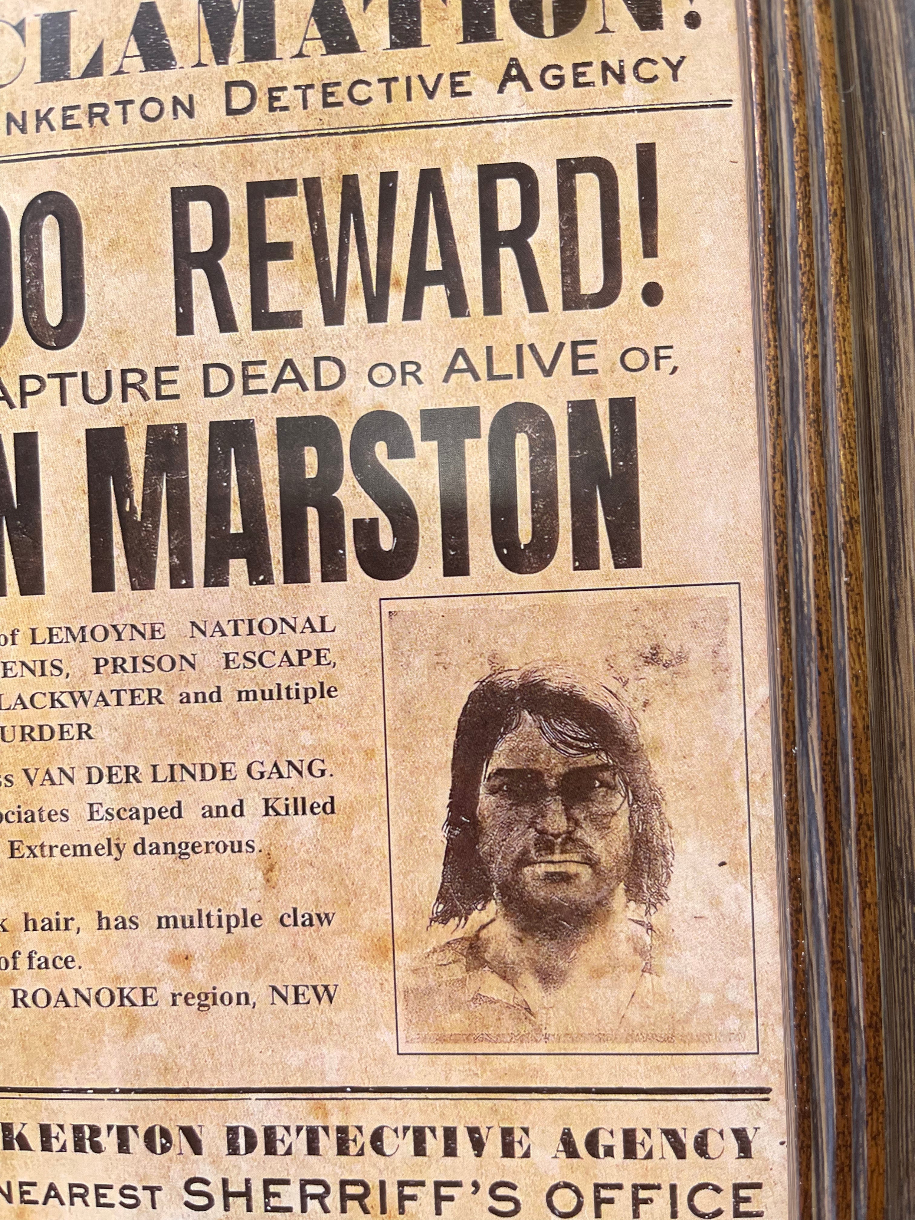 John Marston Wanted Poster Frame