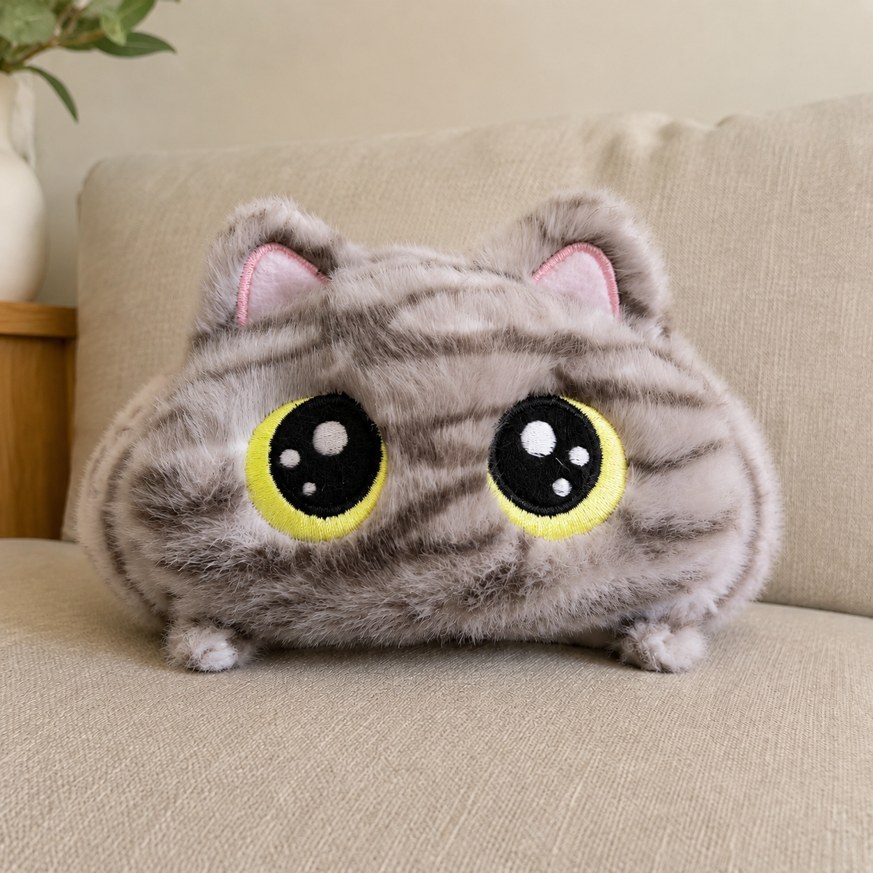 PurrPuff Cat Plush Pillow