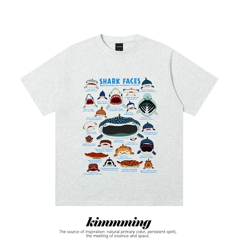 Shark Face Graphic Cooling Oversized Tee