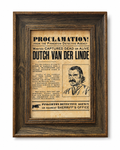Dutch van der Linde Wanted Poster Frame